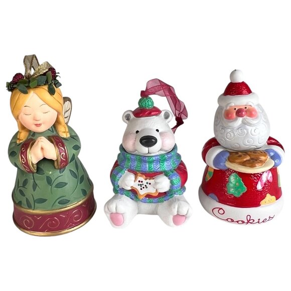 Hallmark Keepsake Christmas Ornament Set Sweet Tooth Treats Santa Angel Bear - Picture 2 of 7